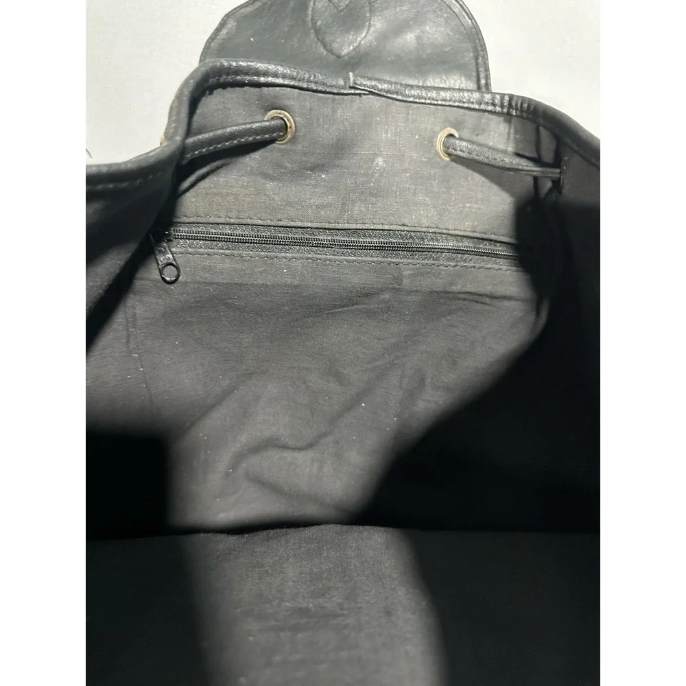 VTG‎ 90s Bogy's Paris Black Leather Medium Backpack